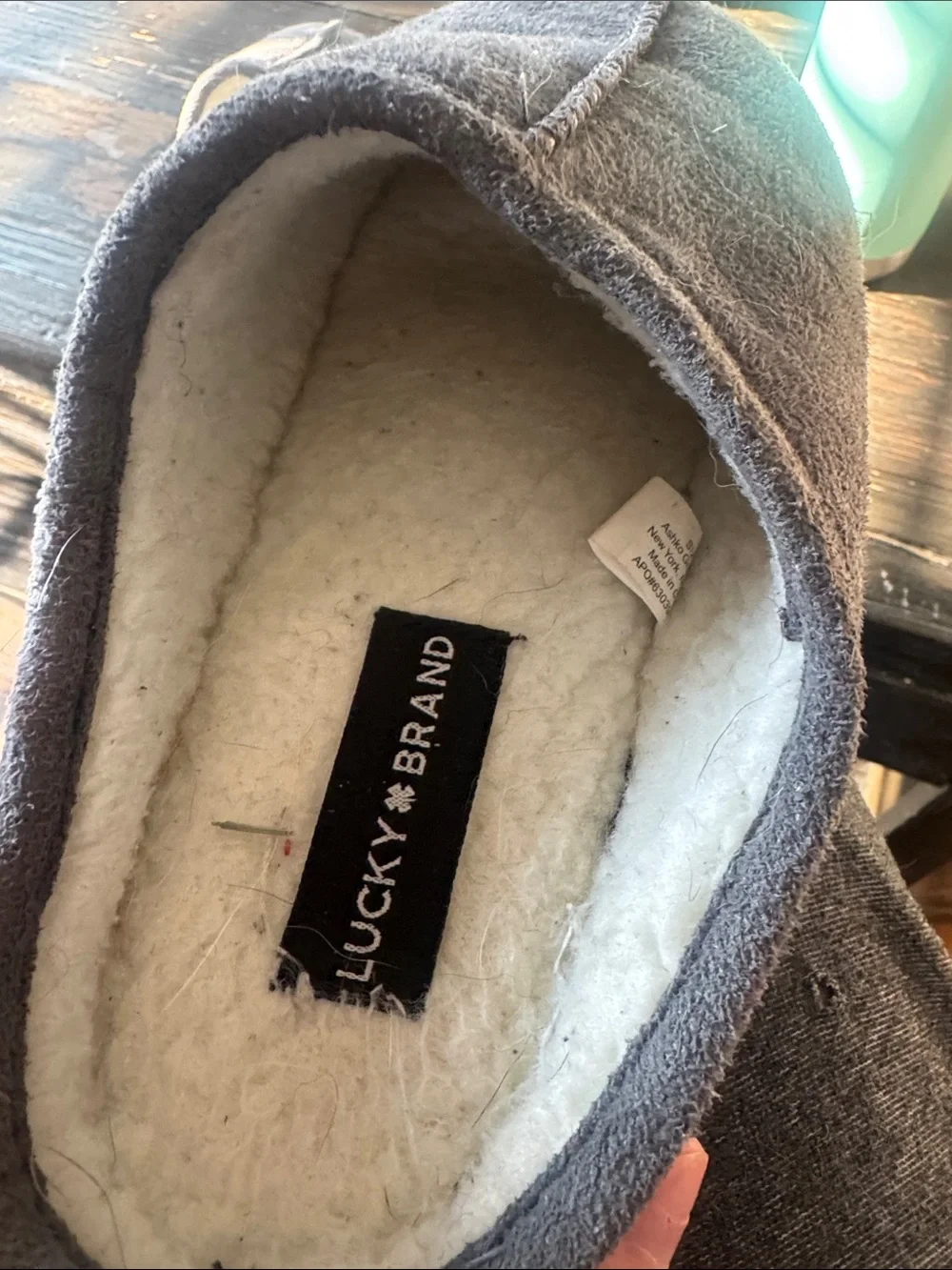 Boys Lucky Brand Gray Cozy Fleece-Lined Slip-On Slippers